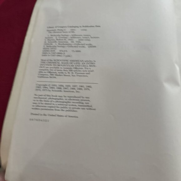 CHEMICAL BASIS OF LIFE: INTRODUCTION TO MOLECULAR & CELL BIOLOGY HC(FC-39-2) - Picture 10 of 10